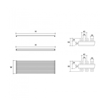 DQ Heating Cube Double Panel Mild Steel Horizontal Designer Radiator - Anthracite
