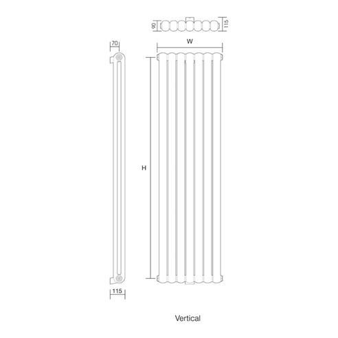 DQ Heating Cassius Column Style Mild Steel Vertical Designer Radiator