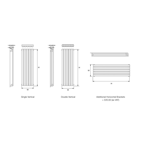 DQ Heating Cove Double Panel Mild Steel Vertical Designer Radiator