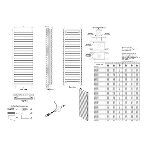 Aeon Panacea Stainless Steel Vertical or Horizontal Designer Radiator - Polished