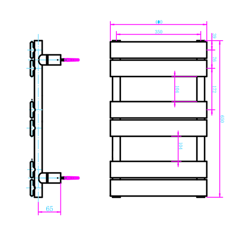 Brenton Avezzano Anthracite Flat Panel Heated Towel Rail