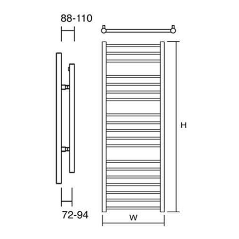 DQ Heating Siena Electric Only Vertical Heated Towel Rail
