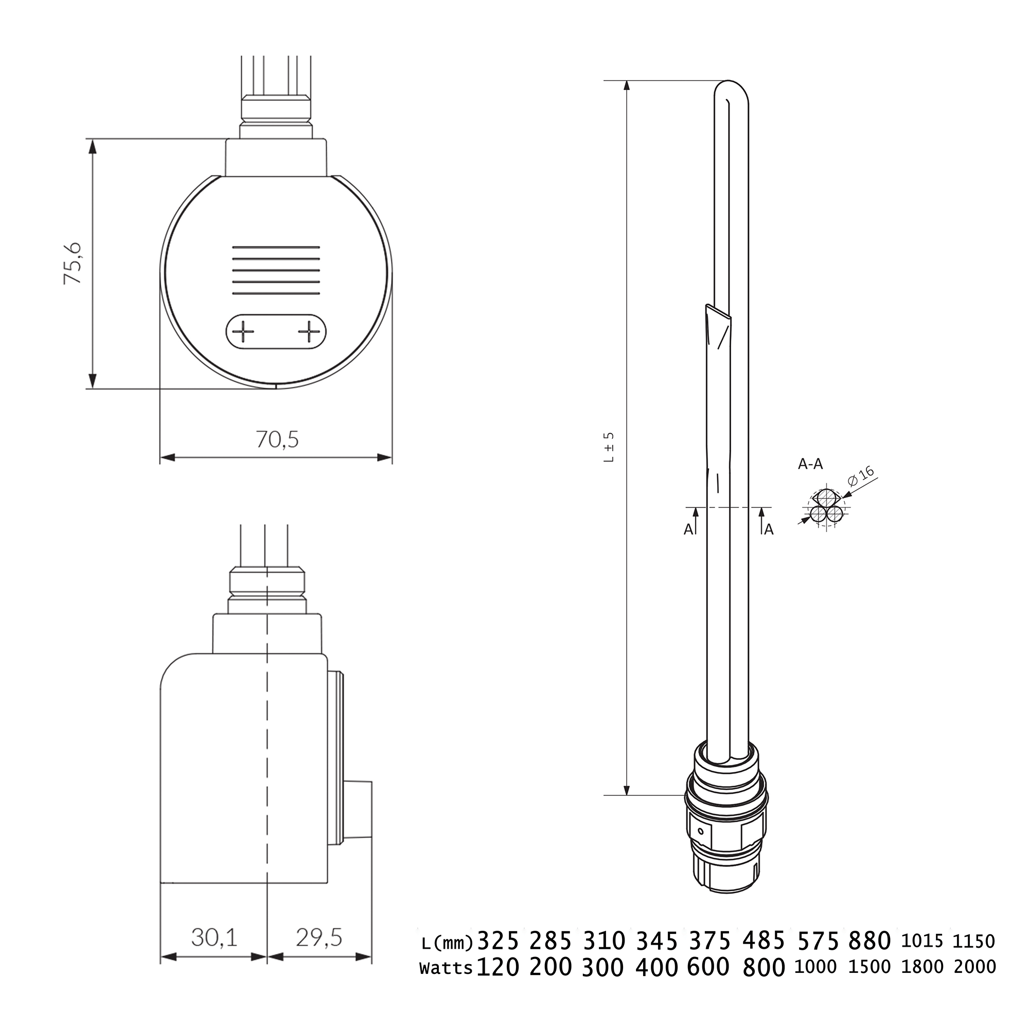 Terma VEO Wi-Fi Controlled Smart Heating Element