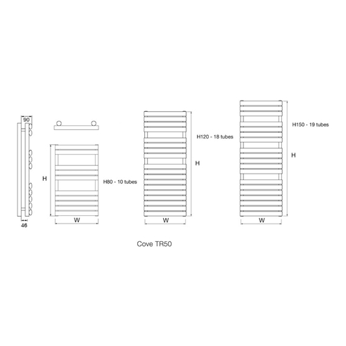 DQ Heating Cove Polished Stainless Steel Vertical Designer Heated Towel Rail