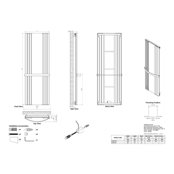 Aeon Panacea Stainless Steel LED Mirrored Vertical Designer Radiator ...