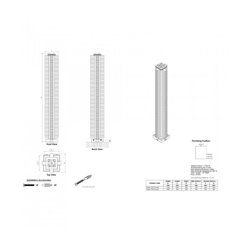 Aeon Truva Stainless Steel Free Standing Vertical Designer Radiator