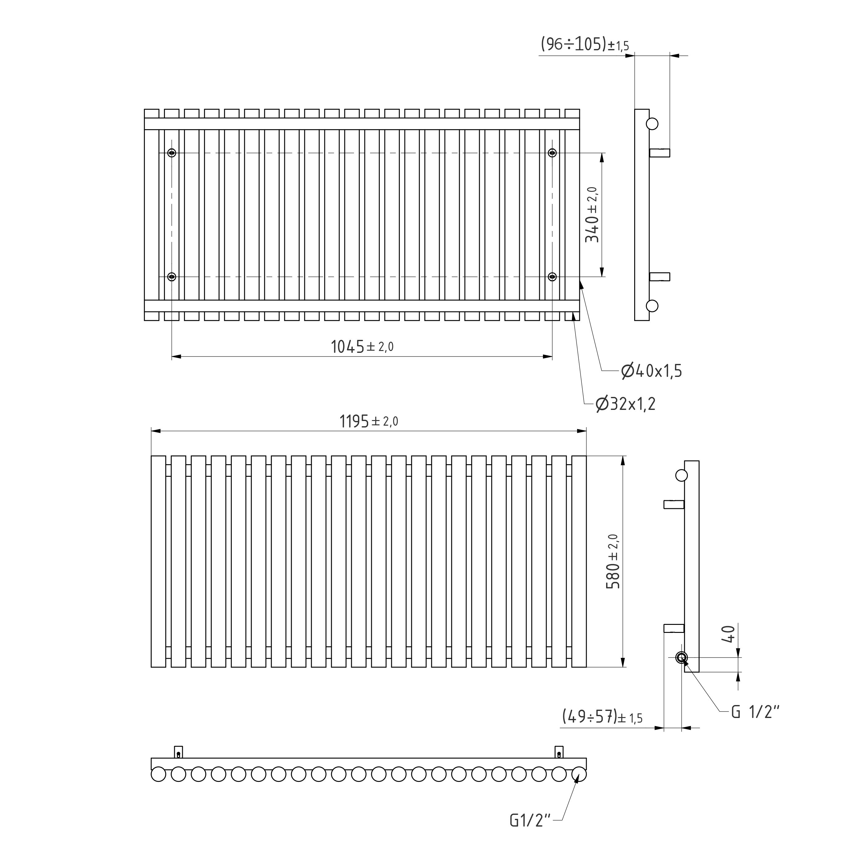 Terma Rolo Room E Single Panel 580 x 1195mm Electric Radiator with 1000W Wi-Fi Controlled VEO Heating Element
