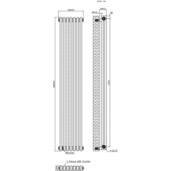 Butler & Rose Designer 2 Column Vertical Radiator - Matt Anthracite ...