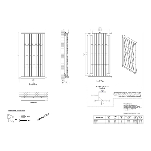 Aeon Wave Stainless Steel Vertical Designer Radiator