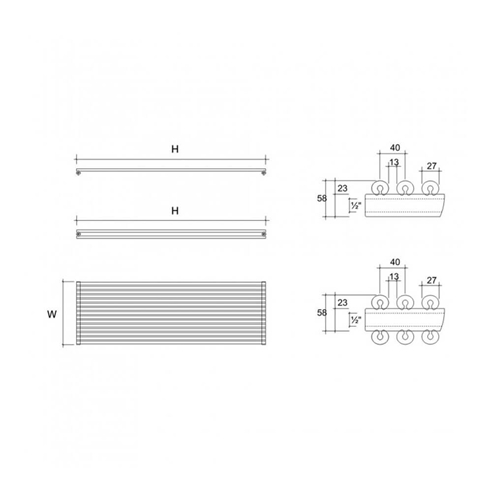 DQ Heating Vulcano Double Panel Mild Steel Horizontal Designer Radiator