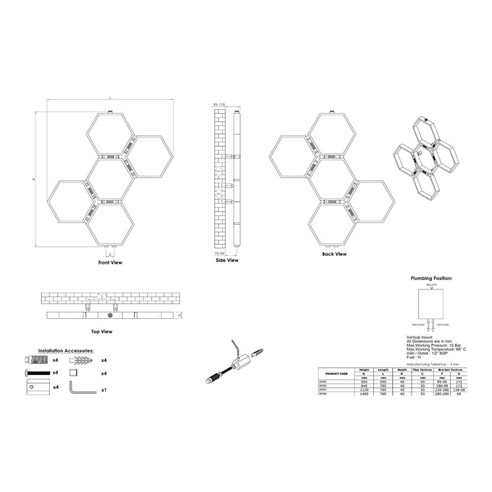 Aeon Honeycomb Stainless Steel Wall Mounted Vertical Designer Radiator