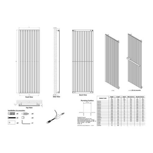 Aeon Lunar Stainless Steel Vertical or Horizontal Designer Radiator