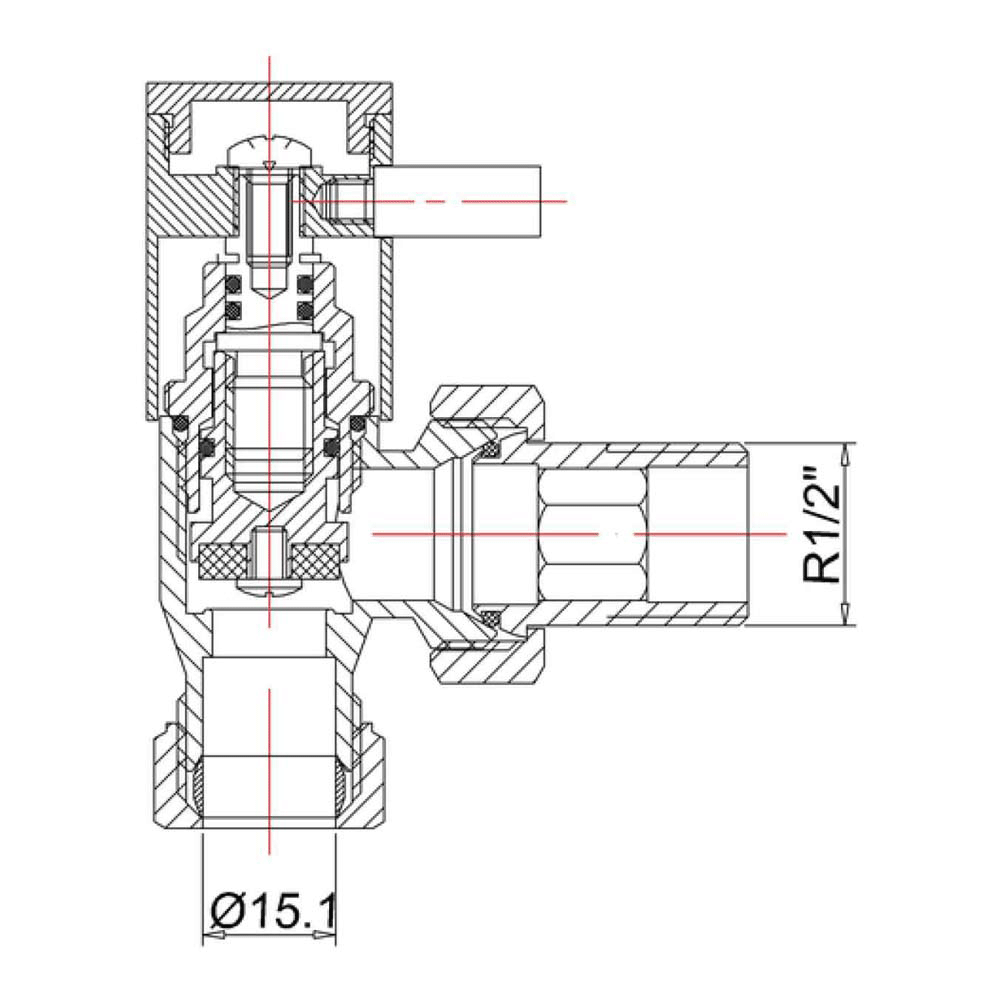 Crosswater Round Angled Radiator Valves