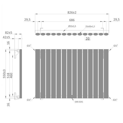 The Tap Factory Vibrance Single Panel Horizontal Radiator 550 x 826mm - 15 Colours Available