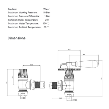 DQ Heating Abbey Luxury Angled Manual Radiator Valve