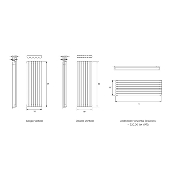 DQ Heating Cove Double Panel Mild Steel Vertical Designer Radiator