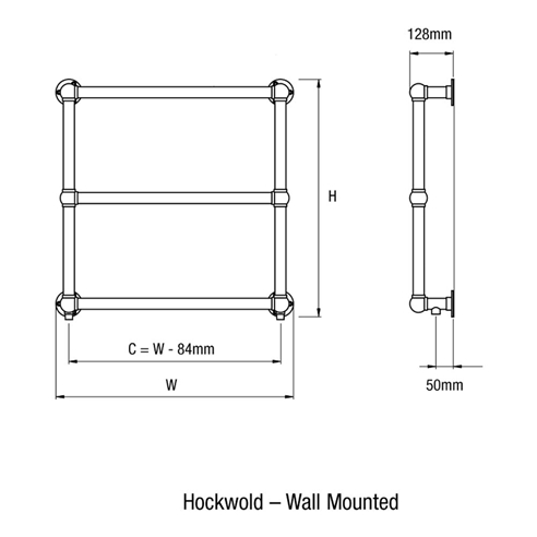 DQ Heating Hockwold Wall Mounted Luxury Traditional Heated Towel Rail