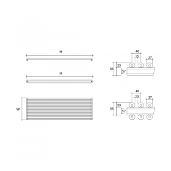DQ Heating Vulcano Double Panel Mild Steel Horizontal Designer Radiator