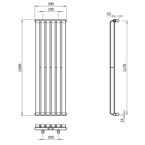 Crosswater Limit Towel Radiator - 1200 x 395mm