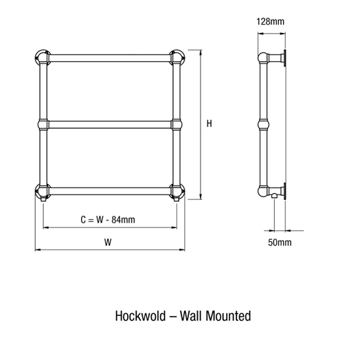 DQ Heating Hockwold Wall Mounted Luxury Traditional Heated Towel Rail
