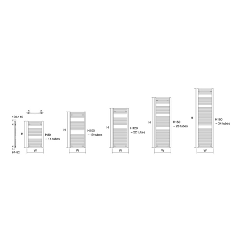 DQ Heating Orion Vertical Curved Heated Towel Rail