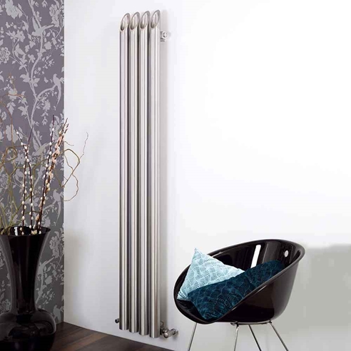 Aeon Bamboo Stainless Steel Wall Mounted Vertical Designer Radiator