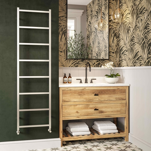 DQ Heating Liana Stainless Steel Vertical Designer Heated Towel Rail