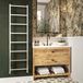 DQ Heating Liana Stainless Steel Vertical Designer Heated Towel Rail - Brushed - 800 x 450mm
