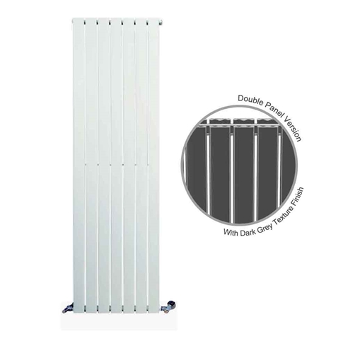 DQ Heating Tornado Double Panel Mild Steel Vertical Designer Radiator - Anthracite
