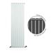 DQ Heating Tornado Double Panel Mild Steel Vertical Designer Radiator - Anthracite - 1971 x 606mm