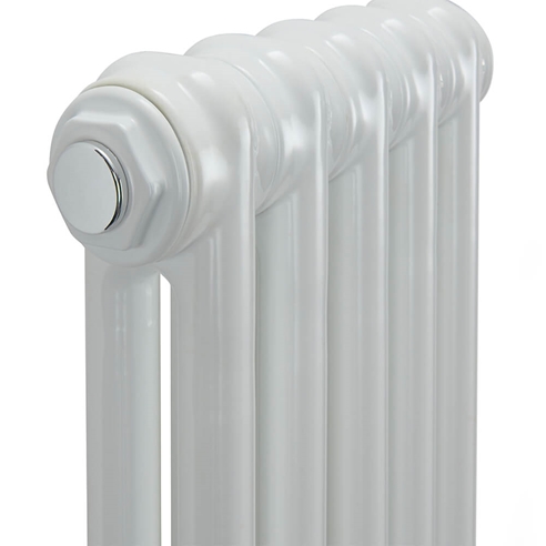 EliteHeat Horizontal Designer 2 Column White Radiator - 600mm Tall