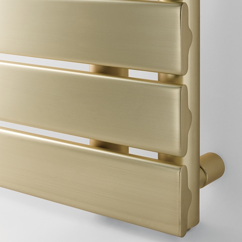 EliteHeat Steel Open-Side Heated Towel Rail - Brushed Brass