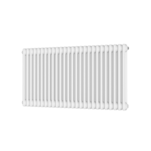 Butler & Rose Designer 2 Column Horizontal Radiator - Gloss White - 600mm Tall