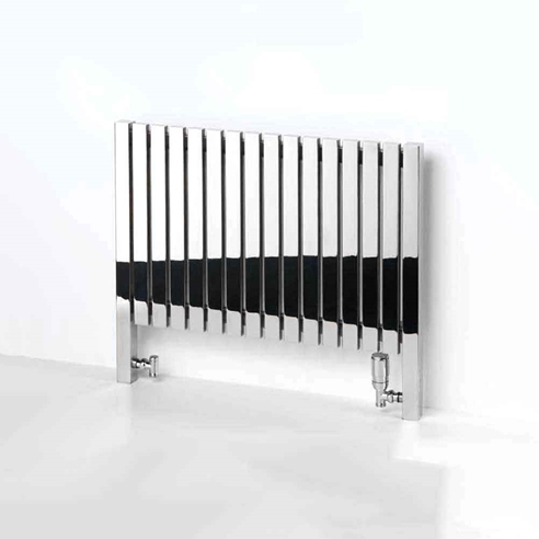 Aeon Arat Stainless Steel Floor Mounted Horizontal Designer Radiator - Brushed