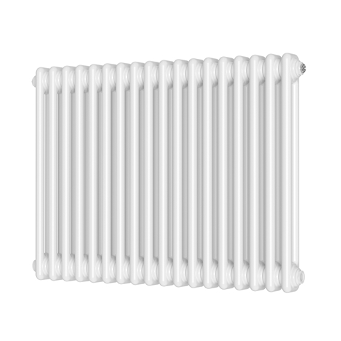 Butler & Rose Designer 2 Column Horizontal Radiator - Gloss White - 600mm Tall