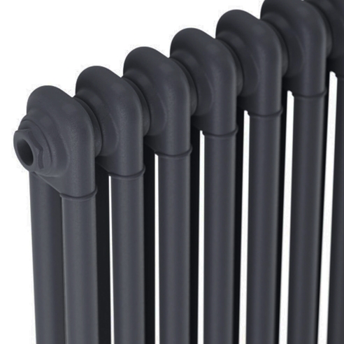 Butler & Rose Designer 2 Column Horizontal Radiator - Matt Anthracite - 600mm Tall
