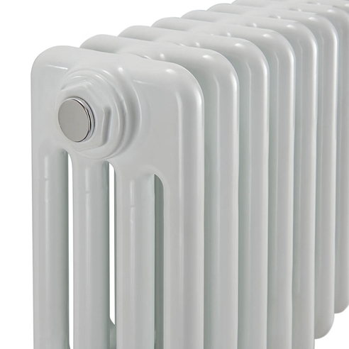 EliteHeat Horizontal Designer 4 Column White Radiator - 600mm Tall