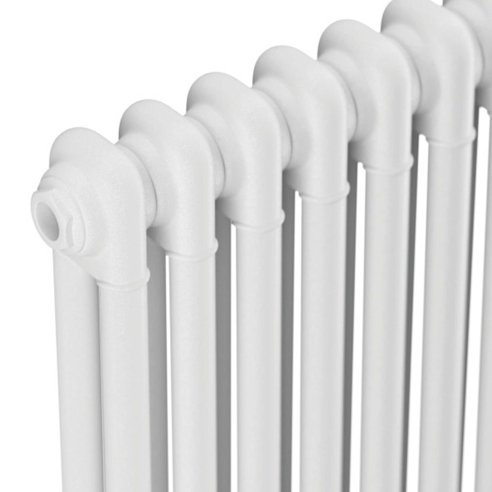 Butler & Rose Designer 2 Column Horizontal Radiator - Gloss White - 600mm Tall