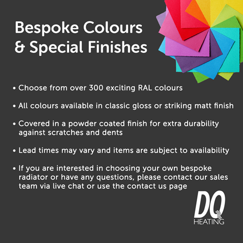 DQ Heating Vulcano Single Panel Mild Steel Vertical Designer Radiator