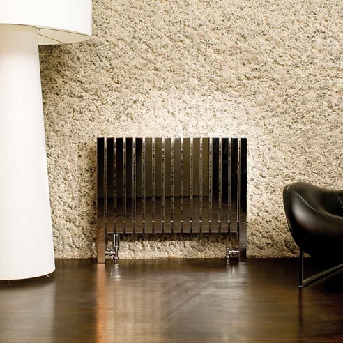 Aeon Arat Stainless Steel Floor Mounted Horizontal Designer Radiator - Brushed