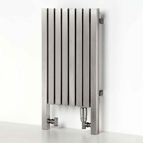 Aeon Arat Stainless Steel Floor Mounted Horizontal Designer Radiator - Brushed